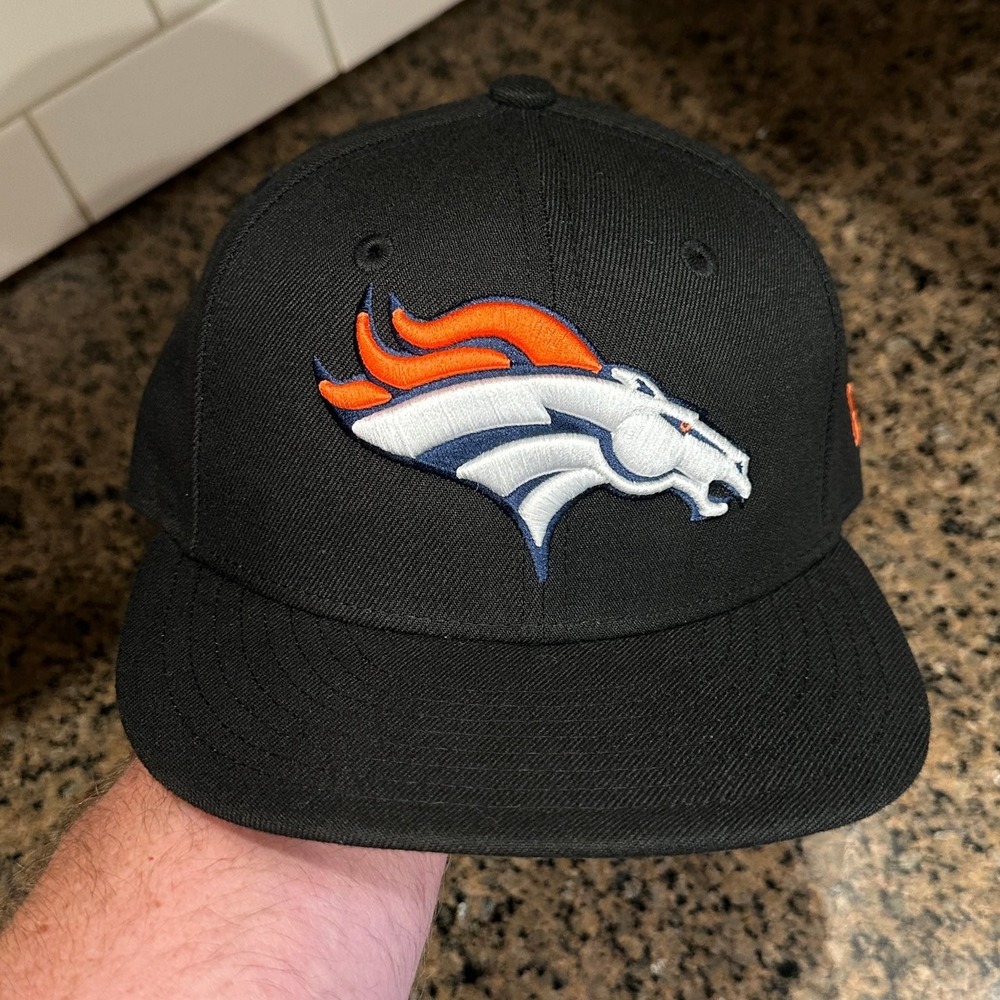 Denver Broncos Hat New Era 59FIFTY 6 7/8 Black NFL Fitted Cap New - Picture 7 of 12